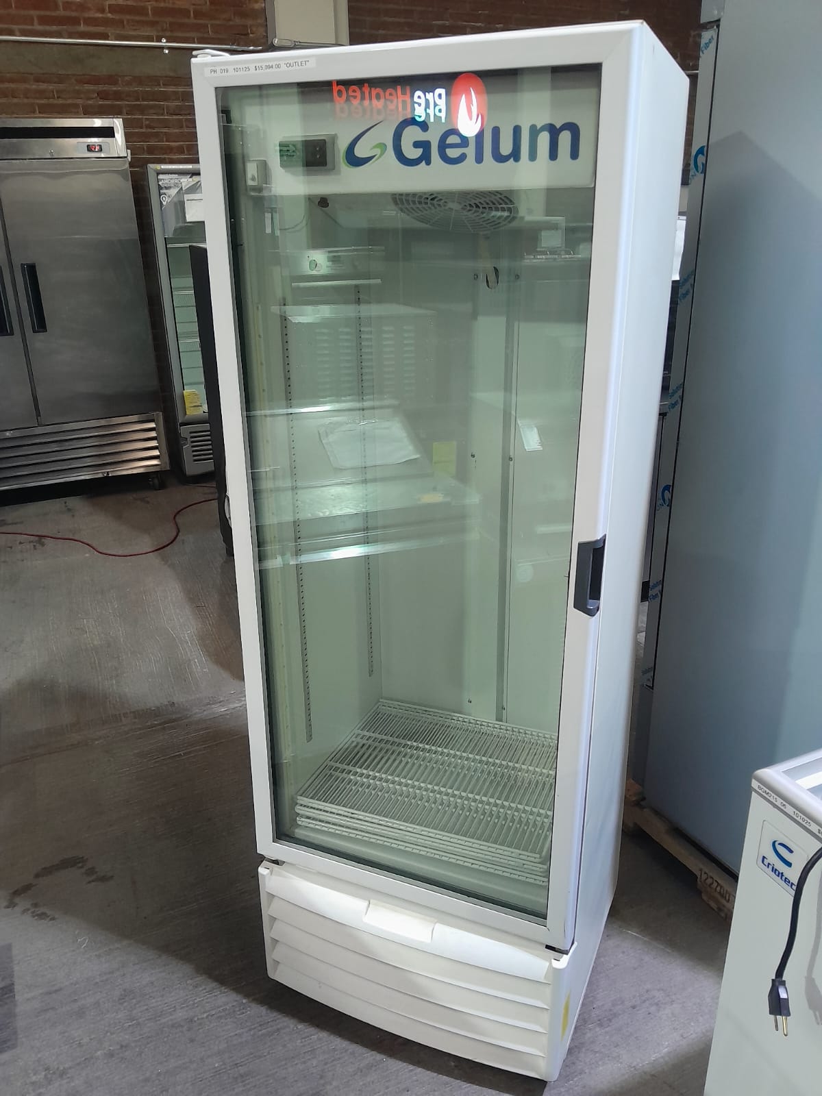 Gelum Refrigerador Vertical 1 Puerta de Cristal 12 Pies RB 270 Outlet