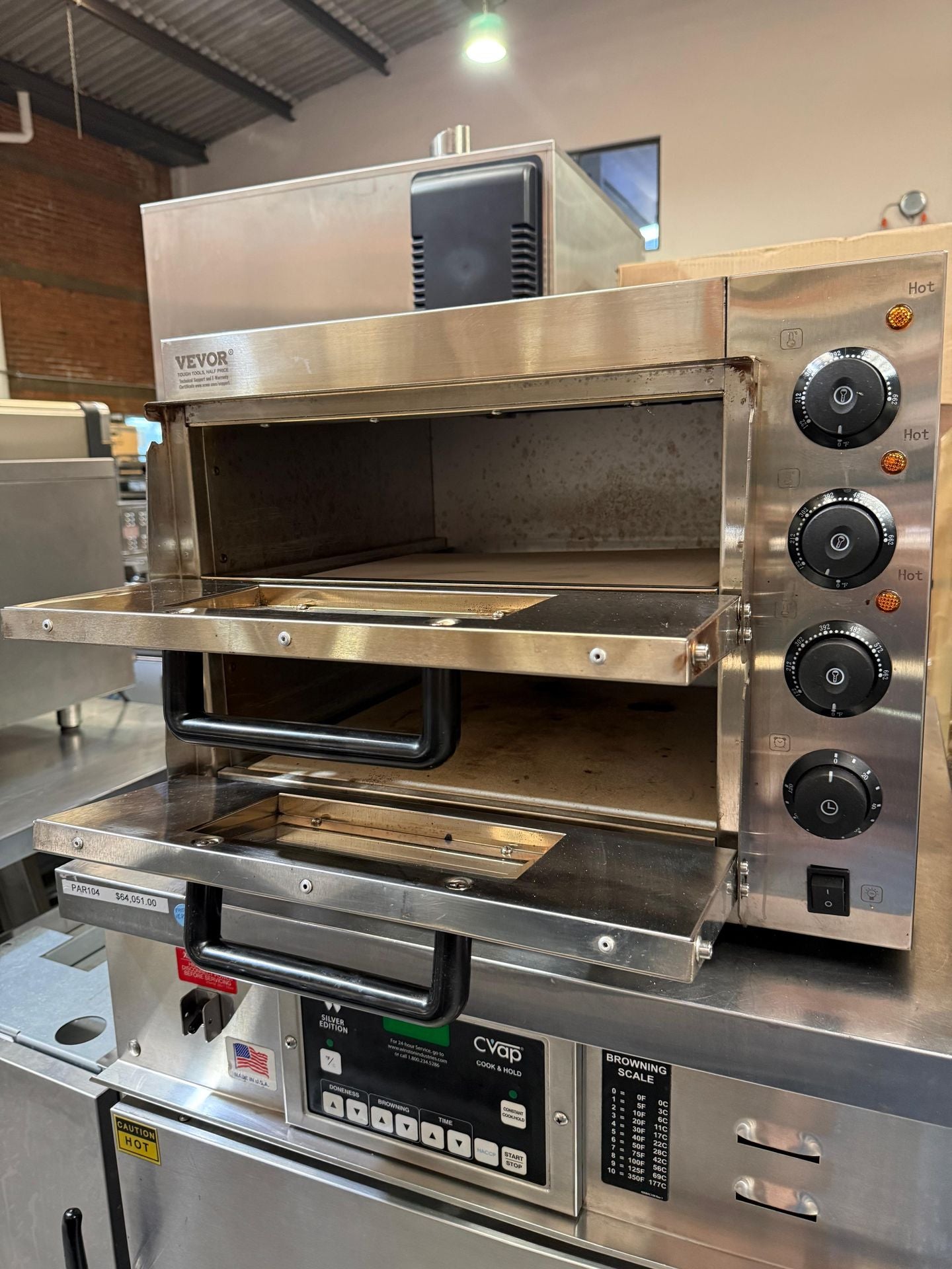 Vevor Horno de Pizza eléctrico 16 pulgadas con Dos Niveles FY-EP-2 Seminuevo