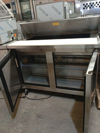 Asber Mesa Refrigerada Para Preparación Ensaladas 2 Puertas Acero Inox APTS-48-12 HC Seminuevo